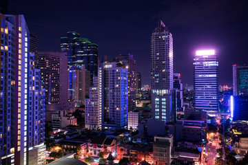Fototapeta premium night cityscape view of metropolis