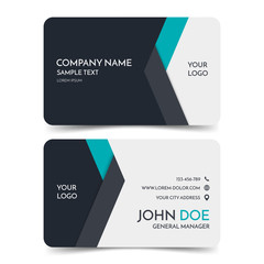 Blue modern business card template, vector card design, eps10