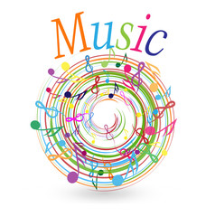 Music and musical notes concept, icon vector