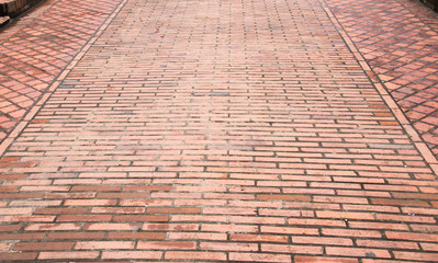 Brick walkway of Loung prabang Loas