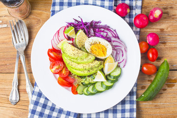 Mixed chef's salad.Mixed chef's salad.Avocado