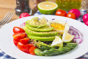Mixed chef's salad.Mixed chef's salad.Avocado