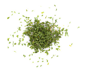 dried parsley isolated on white background