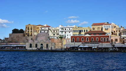 Obraz na płótnie Canvas Venetian harbor in town Chania,island Crete,Greece