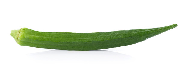 fresh okra isolated on white background