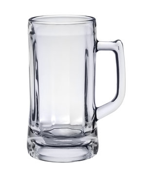 Empty beer glass isolated with clipping path