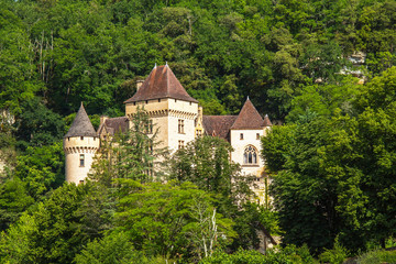 Fototapeta na wymiar La Roque Gageac vue depuis la Dordogne. Dordogne. Nouvelle Aquitaine