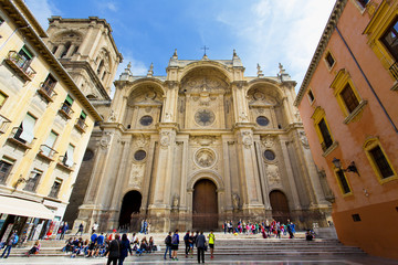 The famous cathedral in Granada, Andalusia - obrazy, fototapety, plakaty