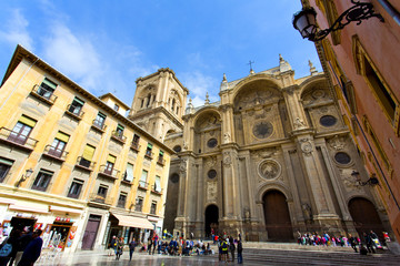 Obraz na płótnie Canvas The famous cathedral in Granada, Andalusia