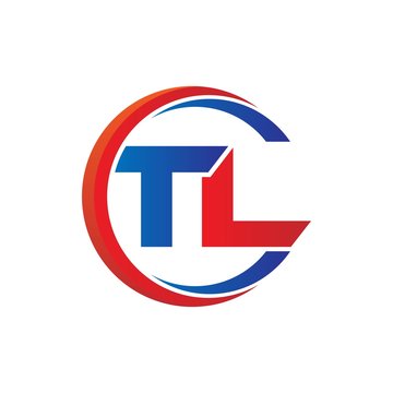 tl logo vector modern initial swoosh circle blue and red