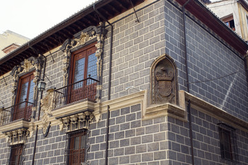 The facade of Palacio de la Madraza, Madrasah of Granada, in Granada