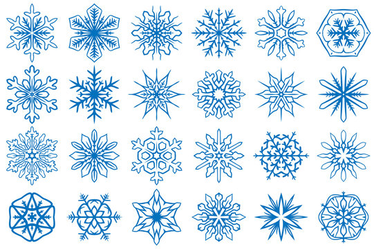 Snowflake Vector Ornaments Set 12