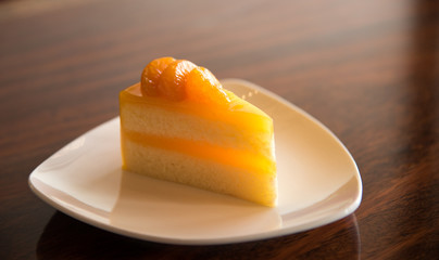 Orange cake on plate