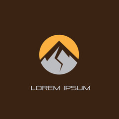 circle mountain expedition logo vector