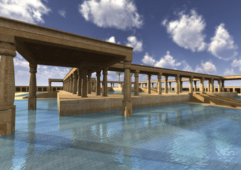 3D Rendering Egyptian Palace