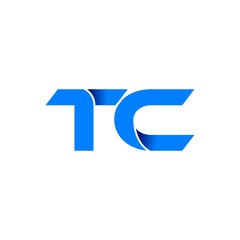 tc logo initial logo vector modern blue fold style