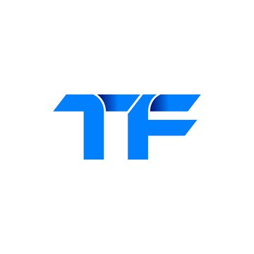 tf logo initial logo vector modern blue fold style
