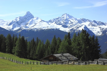Fototapeta na wymiar Blick von der Wiesener Alp auf Bergüner Stöcke