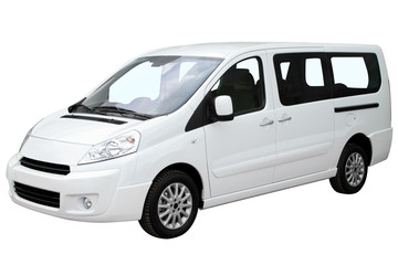 Modern white minivan.