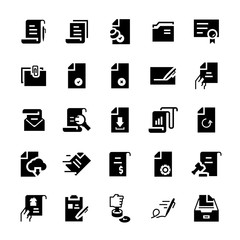 Flat vector icon set of document.
