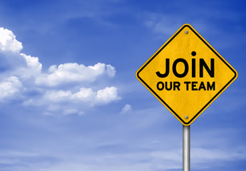 Join our team - road sign concept