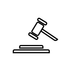 Line icon- judge gavel