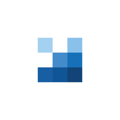 blue tile square logo. flat logo concept for software, apps, web, business or services