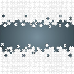 Some White Puzzles Pieces Grey - Vector Jigsaw