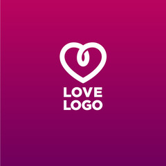 Communication or chat logo. Conference emblem. Jewelry icon. The letters and decorative heart.