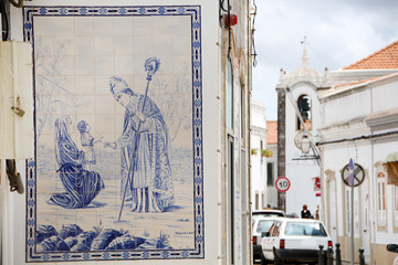Religious azulejo tile art
