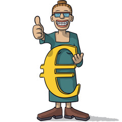 woman with euro sign