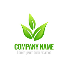 Green leaf nature logo