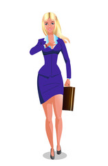 Fototapeta premium Cartoon business woman character.