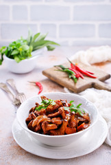 fried mushrooms with vegetables