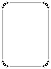 calligraphy penmanship curly baroque frame black