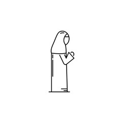 Muslim woman praying icon