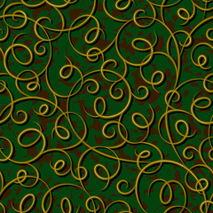 seamless floral green damask pattern background
