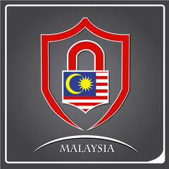 lock logo made from the flag of Malaysia