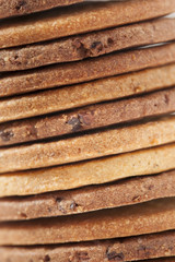 piled  cookies close up background macro 