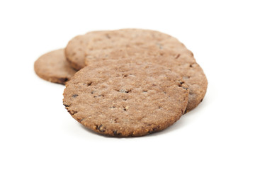 chocolate  cookies on a white background