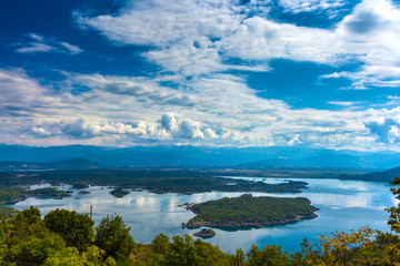 Fototapeta na wymiar Slansko lake, Niksic, at the foot of Mount Trebjesa, Montenegro.