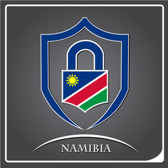 lock logo made from the flag of Namibia