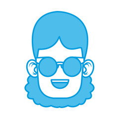Cute girl with glasses cartoon icon vector illustration graphic design