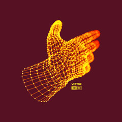 Human Arm. Hand Model. Connection structure. Future technology concept. 3D Vector illustration.