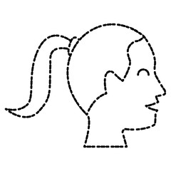 Woman head silhouette icon vector illustration graphic design