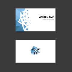 Blue polygon business card