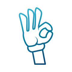 Glova hand ok symbol cartoon icon vector illustration graphic design