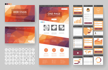 Website design template and interface elements