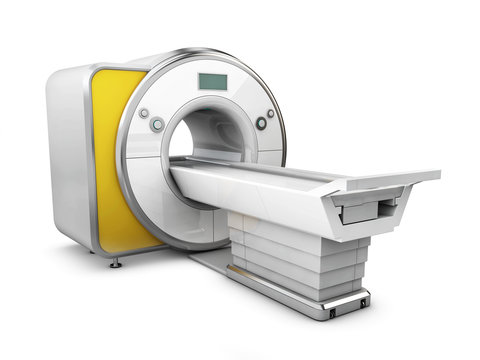 3d Illustration of Magnetic Resonance Imaging Machine Isolated on White Background. Medical and Science Equipment