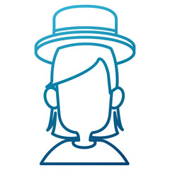Woman with hat icon vector illustration graphic design